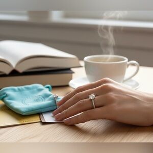 Dazzling Solid Silver 1.0ct adjustable Moissanite Ring